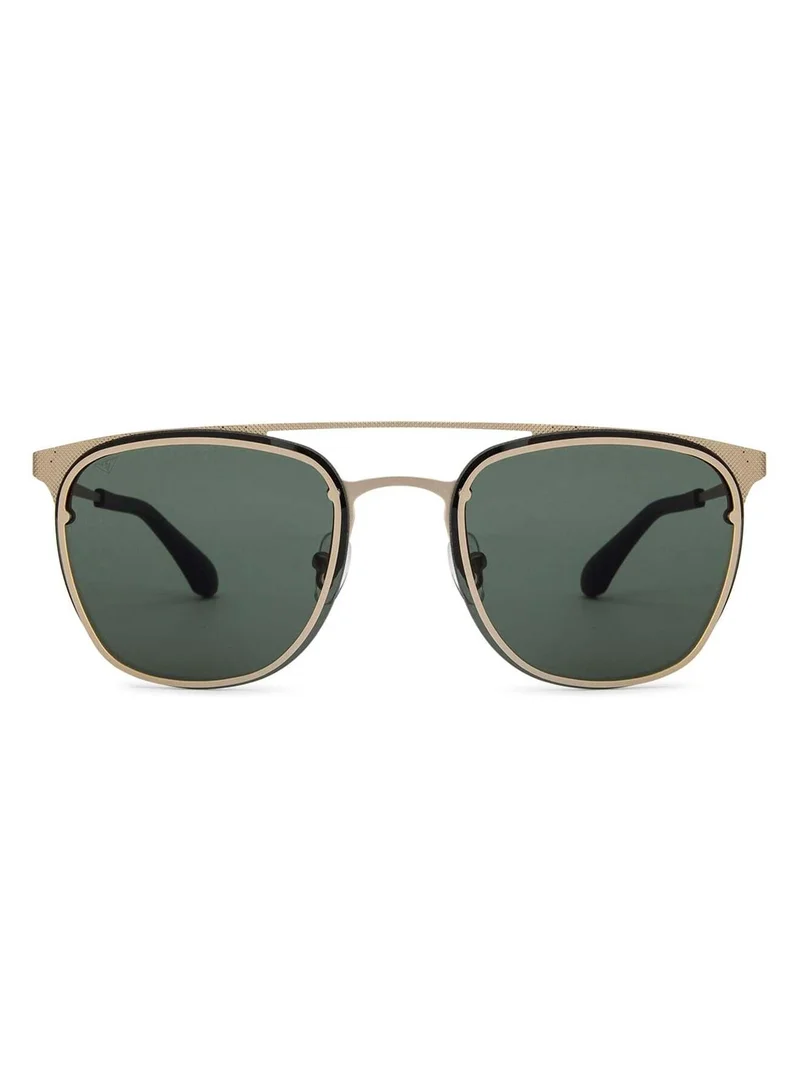 VINCENT CHASE Vincent Chase By Lenskart | Matte Golden Green Full Rim Square Branded Latest and Stylish Sunglasses | 100% UV Protected | Men & Women | Small | VC S12911