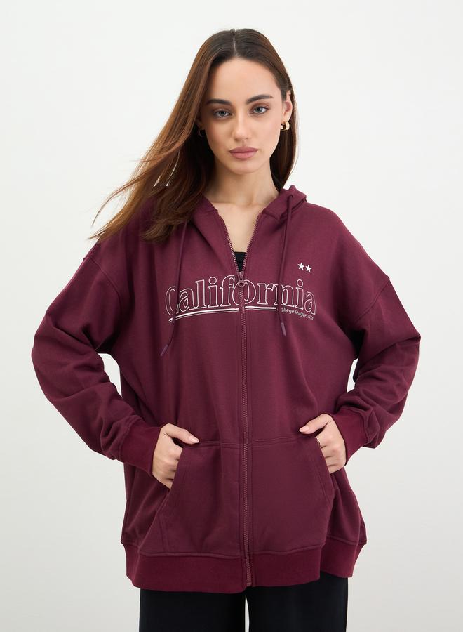 Styli Purple California Graphic Longline Sweatshirt - Image 5