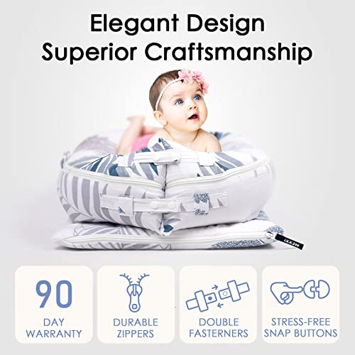 MEXXI Infant Lounger Baby Nest Replacement Cover | Hypoallergenic | Premium | [Fits Dockatot Deluxe+] (Cover Only) (Palm Leaves) - Image 4