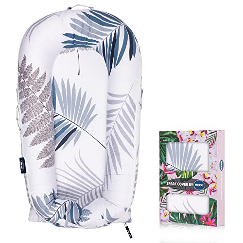 MEXXI Infant Lounger Baby Nest Replacement Cover | Hypoallergenic | Premium | [Fits Dockatot Deluxe+] (Cover Only) (Palm Leaves) - Image 1