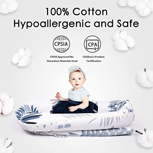 MEXXI Infant Lounger Baby Nest Replacement Cover | Hypoallergenic | Premium | [Fits Dockatot Deluxe+] (Cover Only) (Palm Leaves) - Image 2