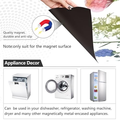 GUIJI Brightly Coloured Bushes Dishwasher Magnet Cover for Washers Fridge Panel Decal Cover Washing Machine Cabinet Reusable Dishwasher Door Covers Decorative-23 W x 26" H Inch - Image 2