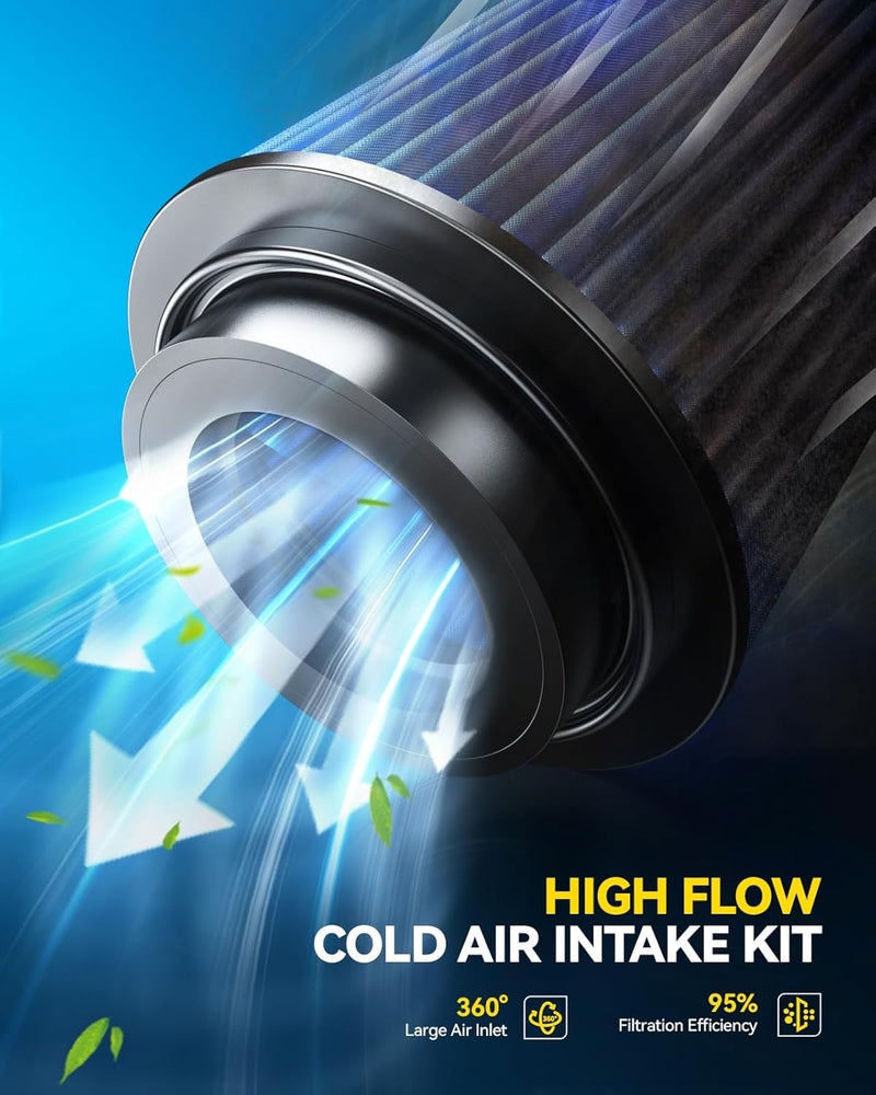PHILTOP مجموعة سحب الهواء البارد PHILTOP متوافقة مع نيسان 370Z 20092019 37L V6 إنفينيتي G37 20082013 37L V6 نظام الفلاتر مجموعات الألمنيوم المصقول الأزرق عالي التدفق - Image 3