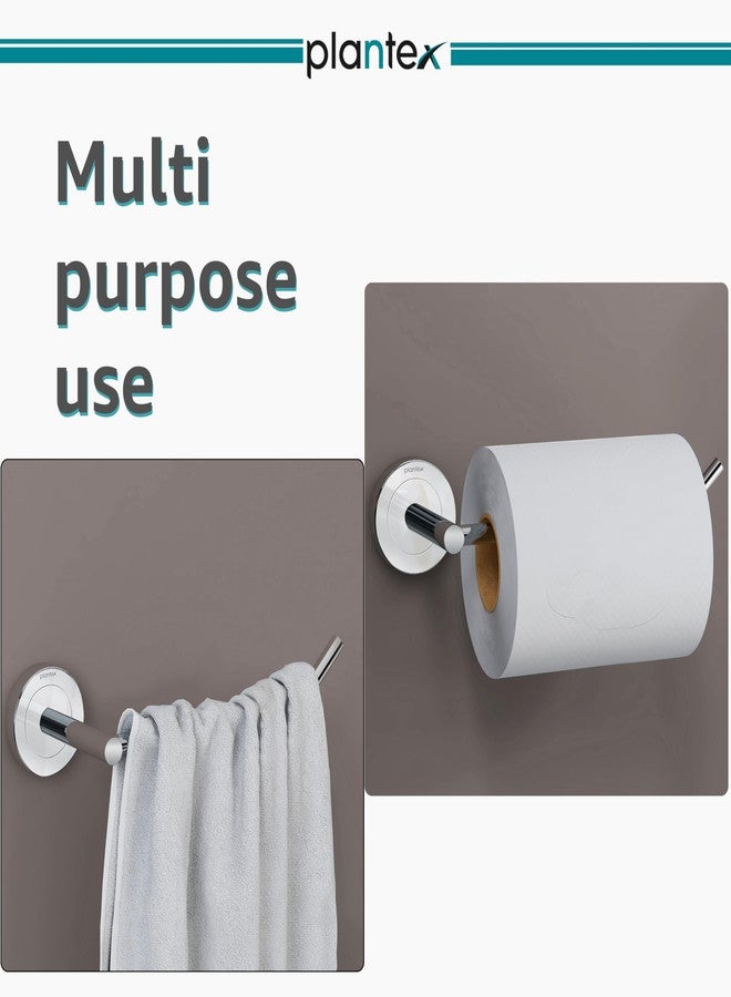 Plantex Stainless Steel Toilet Paper Roll Holder/Toilet Paper Holder/Tissue Paper Roll Holder for Bathroom Accessories (Chrome) - Image 2
