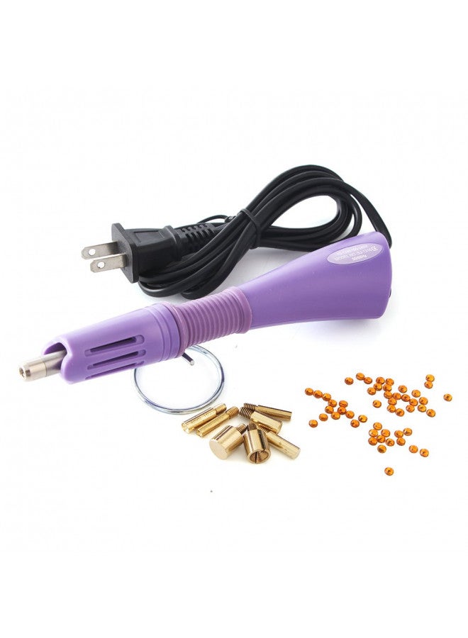 Co-link Hotfix Rhinestone applicator 7 in 1 Professional Iron-on Hot Fix Wand Crystal Gem Rhinestone Heat-fix Tool (Purple) - Image 2