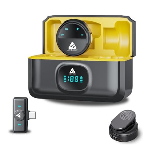 Audio Array AM-W20 Magnetic Wireless Lapel Microphone Set | One Touch Smart Noise Reduction | 48KHz/24Bit Hi-fi Recording | 50M Range | 800mAh 48Hrs Long Battery Backup | Vlogging, Podcast, Streaming - Image 1