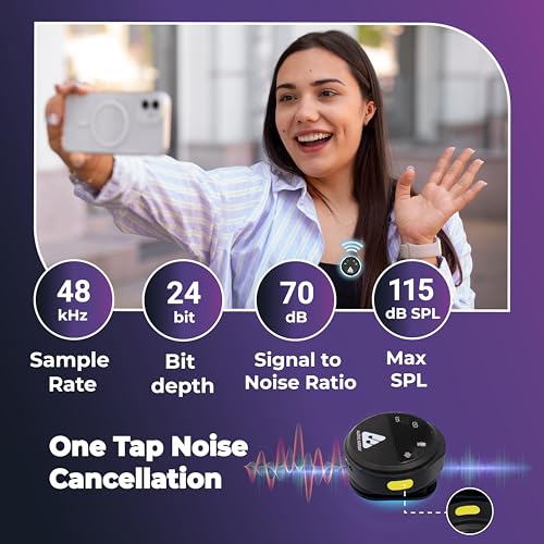 Audio Array AM-W20 Magnetic Wireless Lapel Microphone Set | One Touch Smart Noise Reduction | 48KHz/24Bit Hi-fi Recording | 50M Range | 800mAh 48Hrs Long Battery Backup | Vlogging, Podcast, Streaming - Image 2