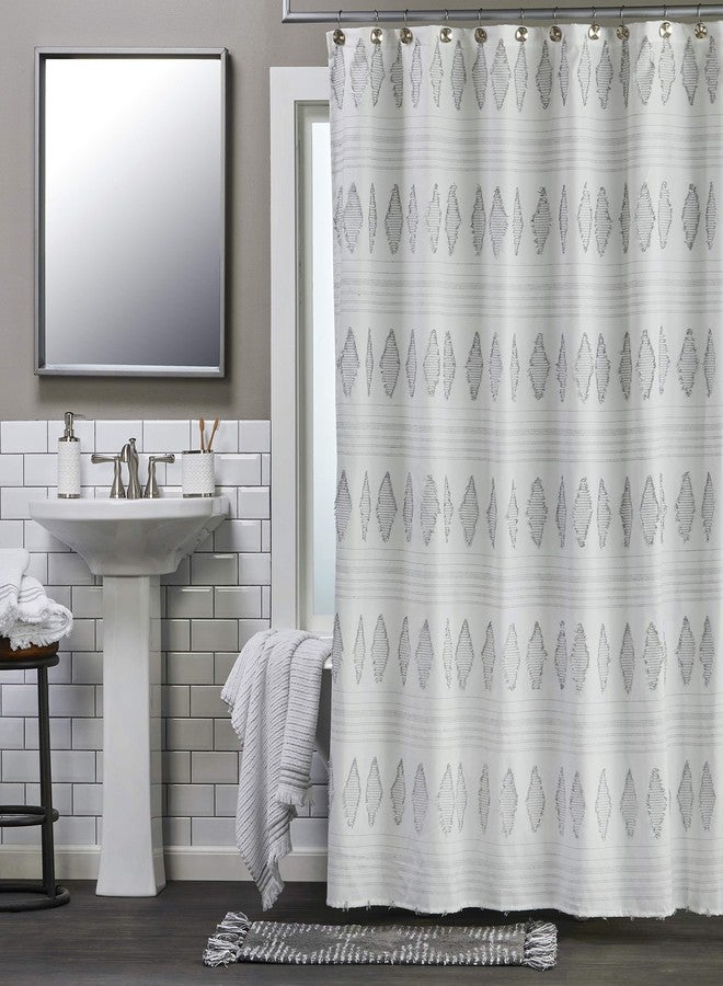 اس كيه ال هوم ستارة حمام SKL Home من Saturday Knight Ltd. بتصميم هندسي مقطوع، لون رمادي فاتح، 70×72 - Image 3