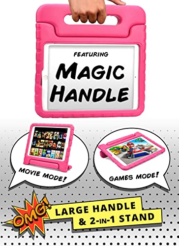 cooper Official Cooper Dynamo iPad 9th Generation Case for Kids fits iPad 10.2, 8th, 7th Gen, Air 3, Pro 10.5 | Rugged, Lightweight, Kids Proof Case with Magic Handle & Stand, Pencil Holder (Bubble Gum Pink) - Image 5