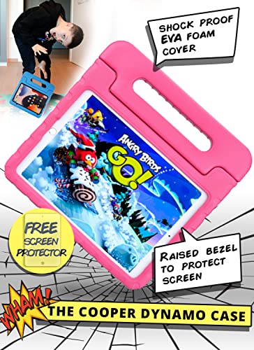 cooper Official Cooper Dynamo iPad 9th Generation Case for Kids fits iPad 10.2, 8th, 7th Gen, Air 3, Pro 10.5 | Rugged, Lightweight, Kids Proof Case with Magic Handle & Stand, Pencil Holder (Bubble Gum Pink) - Image 3