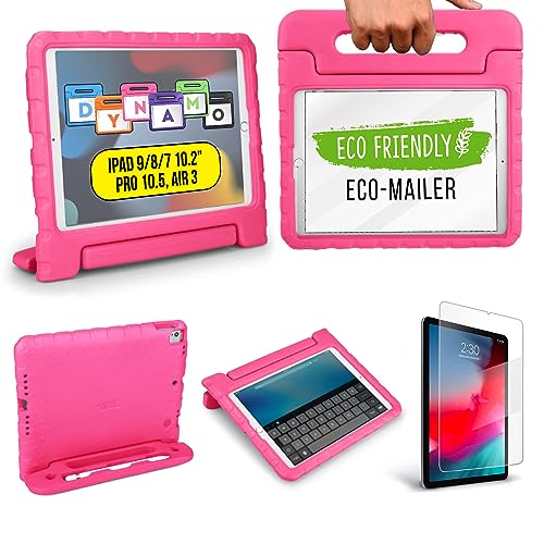 cooper Official Cooper Dynamo iPad 9th Generation Case for Kids fits iPad 10.2, 8th, 7th Gen, Air 3, Pro 10.5 | Rugged, Lightweight, Kids Proof Case with Magic Handle & Stand, Pencil Holder (Bubble Gum Pink) - Image 1