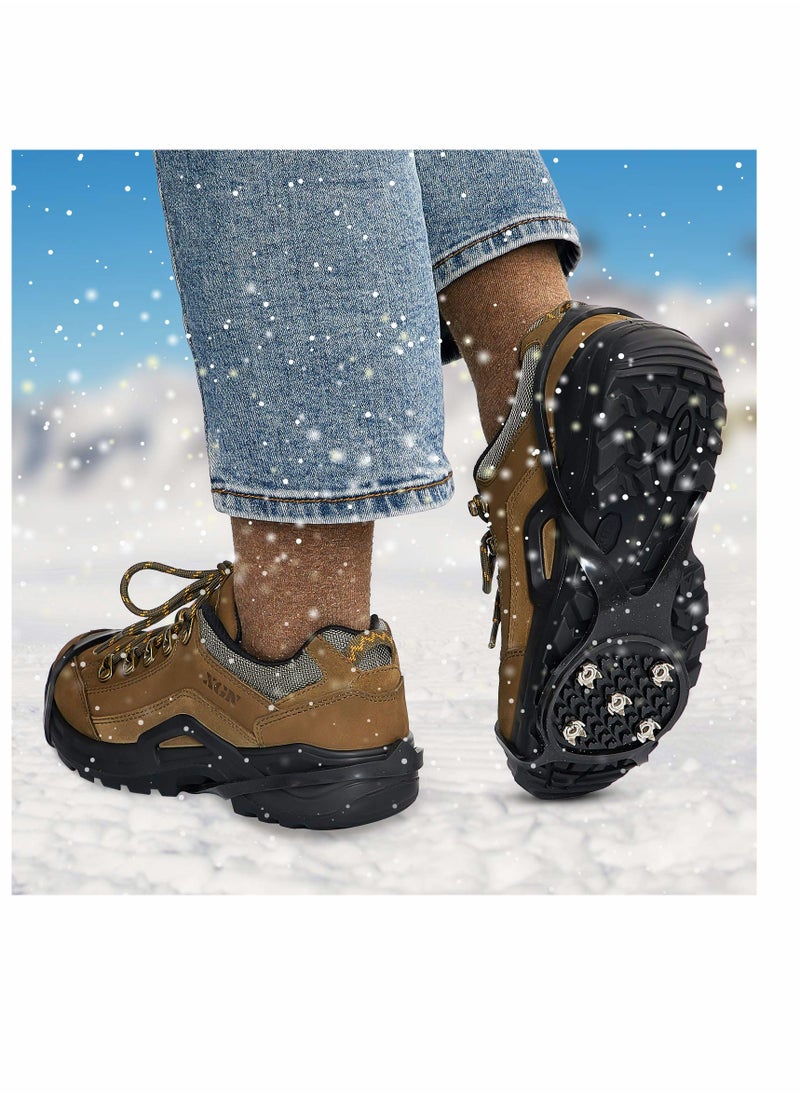 Generic 2 Pairs Non-Slip Gripper Spikes Claw, Universal Ice Non-Slip Shoe Spikes, Anti-Skid Snow Ice Shoe Spikes with 5 Tooth Steel Nails for Hiking, Mountaineering, Skiing, Walking Shoes, Boots  - Image 4