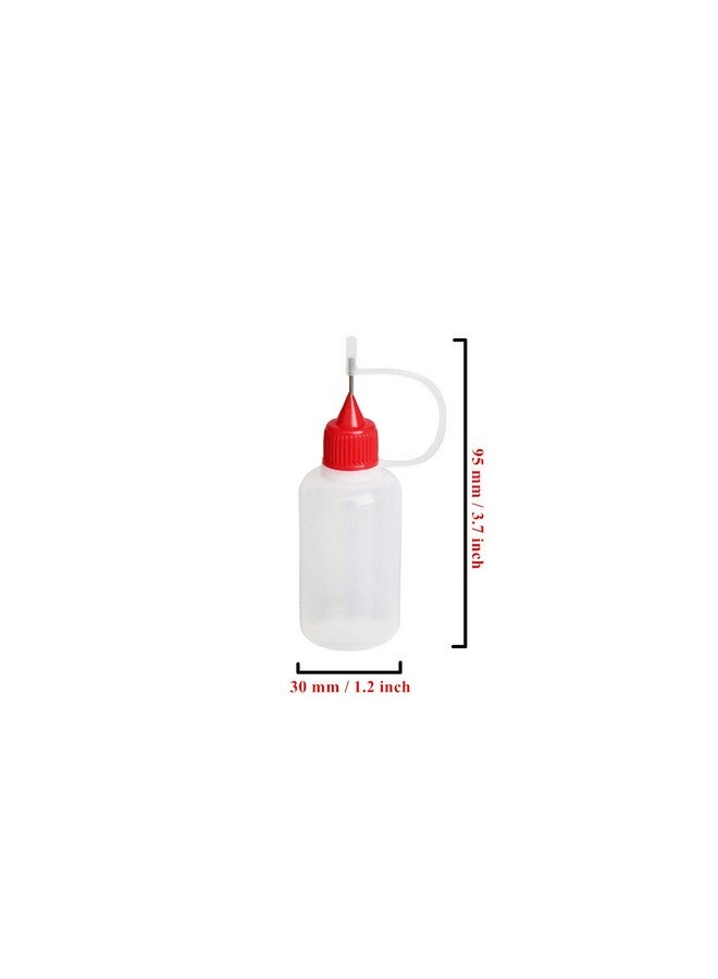 LJY 30 Pcs Precision Tip Applicator Bottles Including 30Pcs 1 Ounce Translucent Bottles 30Pcs Colored Tips And 5Pcs Mini Funnels For Diy Quilling Craft Acrylic Painting - Image 3