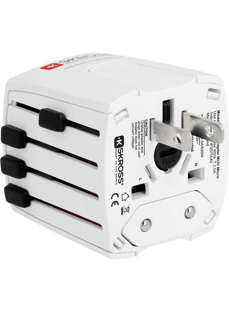 سكروس محول السفر العالمي SKROSS MUV Micro مع منفذي USB - محول صغير ثنائي القطب لأكثر من 220 دولة - Image 4