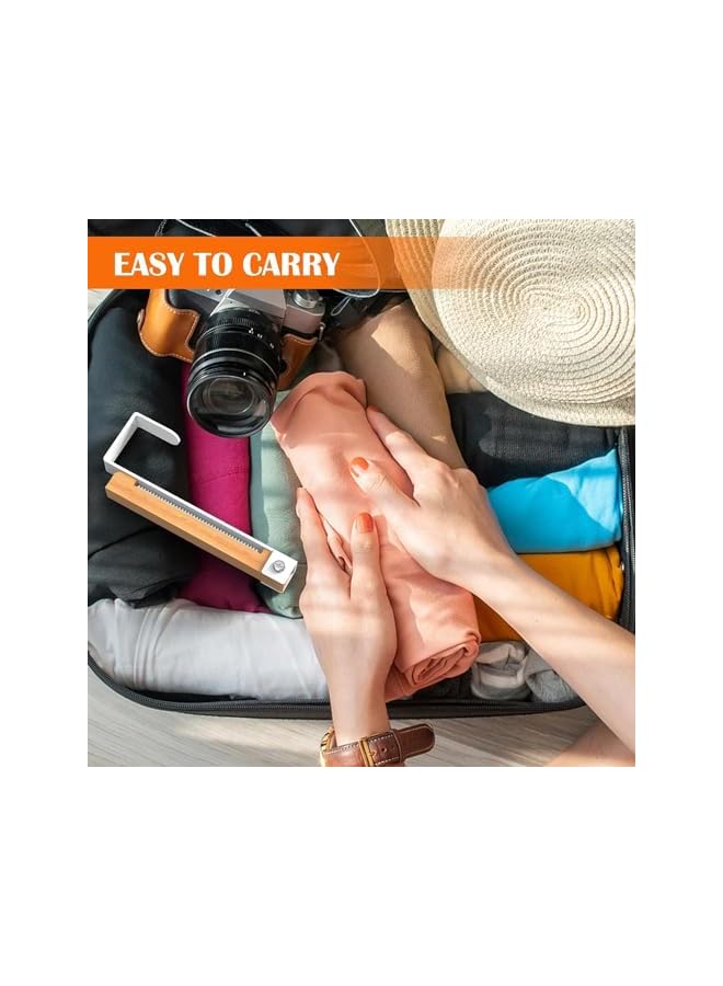 promass 2 Pack Folding Door Hook Wooden Foldable Coat Hooks, Space Saving Over Door Hooks Perfect for Drying Clothes, Hanging Coat, Hat, Towel, Bag - Image 4