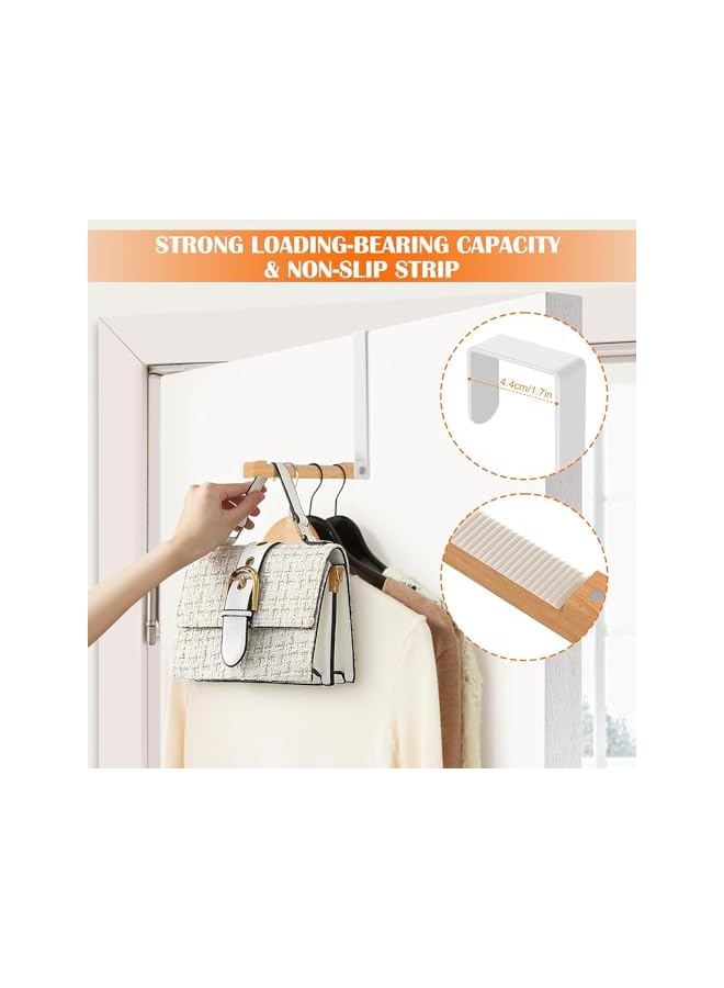 promass 2 Pack Folding Door Hook Wooden Foldable Coat Hooks, Space Saving Over Door Hooks Perfect for Drying Clothes, Hanging Coat, Hat, Towel, Bag - Image 3