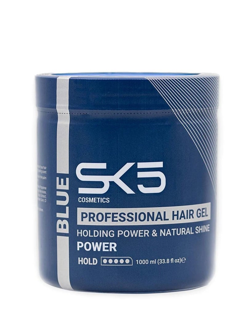 SK5 COSMETICS Professional Hair Styling Gel Blue 1000ml - Image 1
