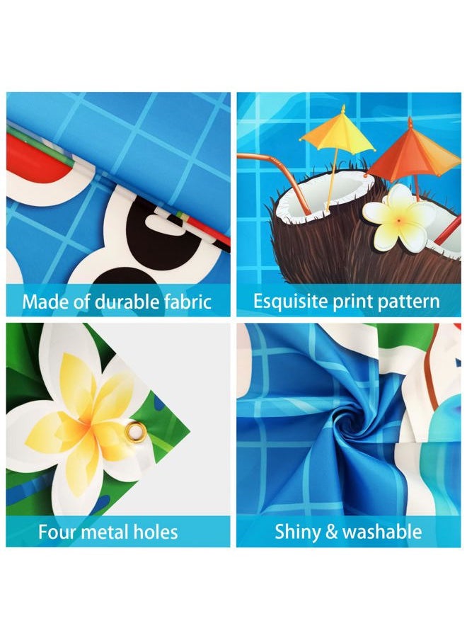 Generic - Goodbye School Hello Pool Backdrop,84x60Inch | Pool Party Backdrop School's Out for The Summer Backdrop Hello Summer Backdrop Summer Pool Backdrop Party Decor Supplie 7x5FT - Image 1