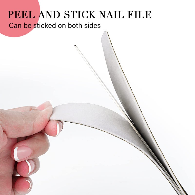 Canvalite 40 PCS Nail File Professional Reusable Peel and Stick Nail Files Replaceable Emery Boards 180 Grit Fingernail Files Manicure Tools for Home and Salon Use - Image 2