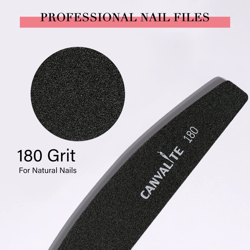 Canvalite 40 PCS Nail File Professional Reusable Peel and Stick Nail Files Replaceable Emery Boards 180 Grit Fingernail Files Manicure Tools for Home and Salon Use - Image 4