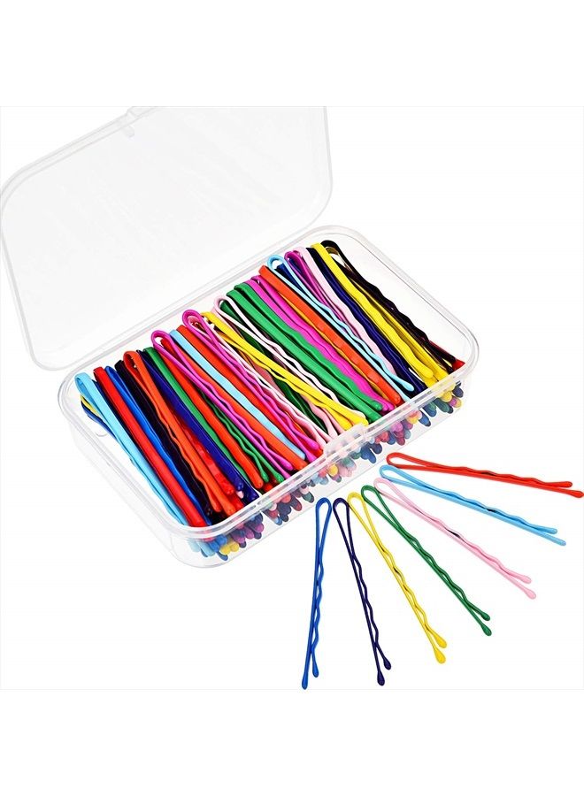 Bememo 100 Pieces Bobby Hair Pins Hair Styling Clips with 1 Storage Box for Girl and Women, 10 Colors - Image 1