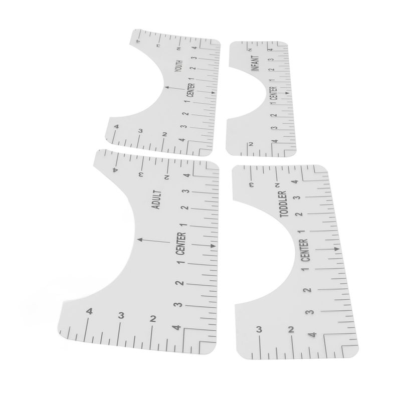 4PCS T Shirt Ruler Recyclable Easy Read Data Practical Shirt Ruler to Center Designs for Measurement Vinyl Alignment - Image 4