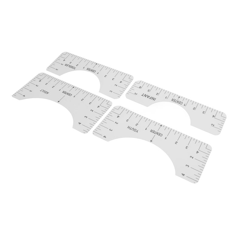4PCS T Shirt Ruler Recyclable Easy Read Data Practical Shirt Ruler to Center Designs for Measurement Vinyl Alignment - Image 1
