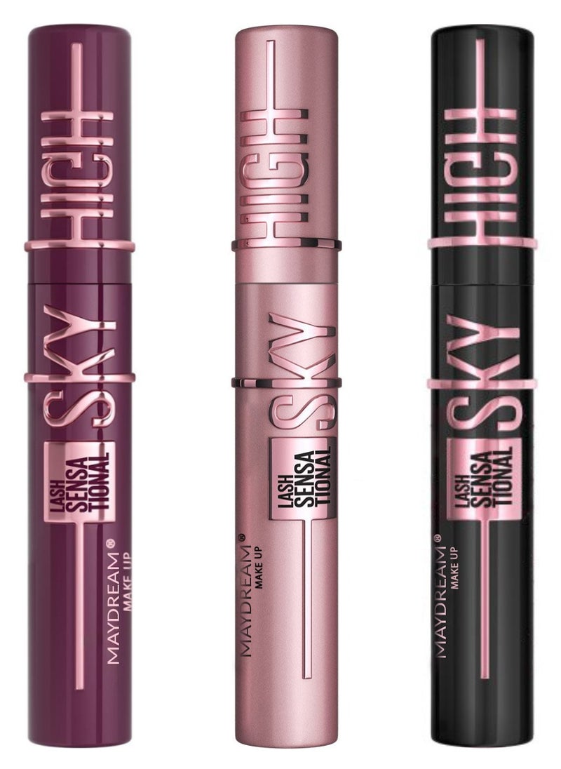 MAYDREAM Lash Sensational Waterproof Mascara - 12ml  3pcs 