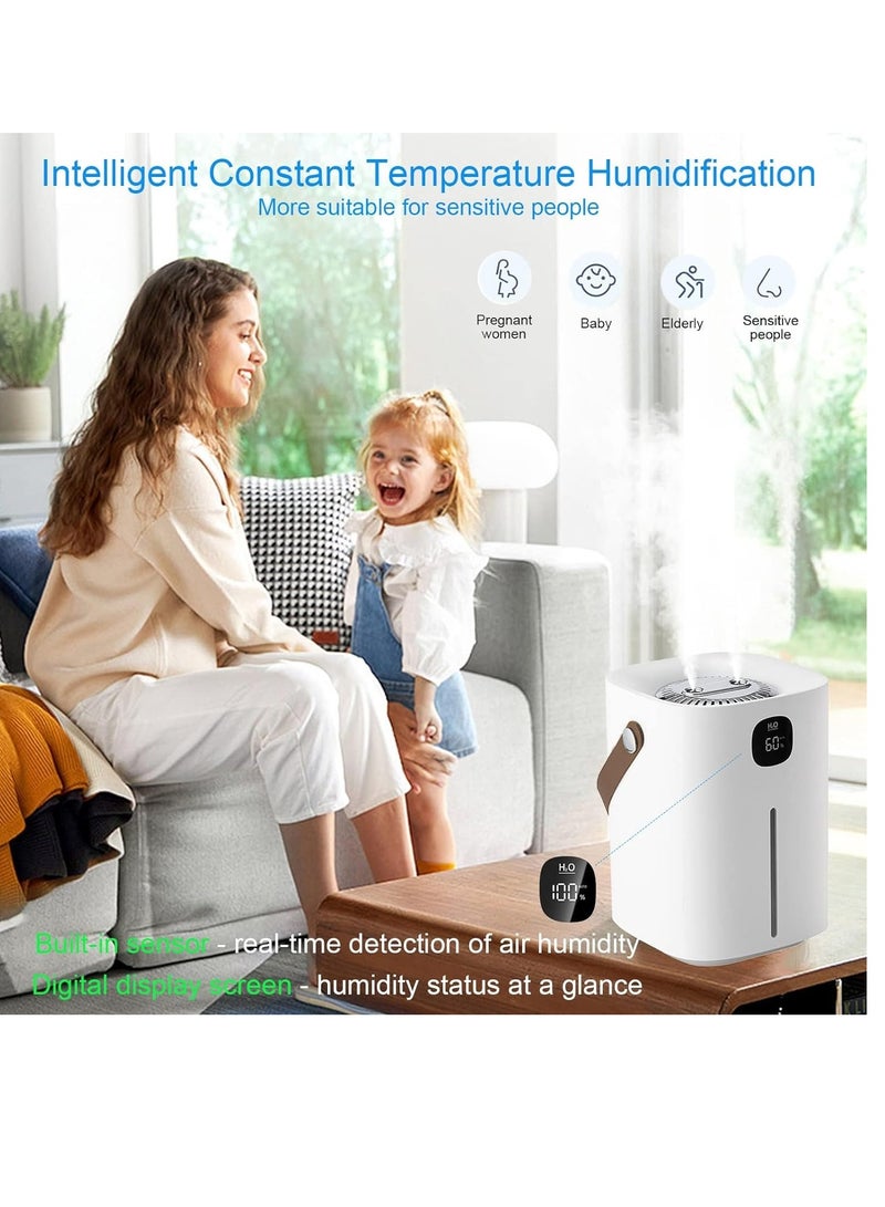SYOSI Humidifiers for Bedroom Portable Cool Mist Humidifiers 2L Top Fill Air Humidifier Dual Nozzle Spray Quiet Smart Ultrasonic Humidifiers for Baby, Home, Large Room with Auto Shut Off - Image 2