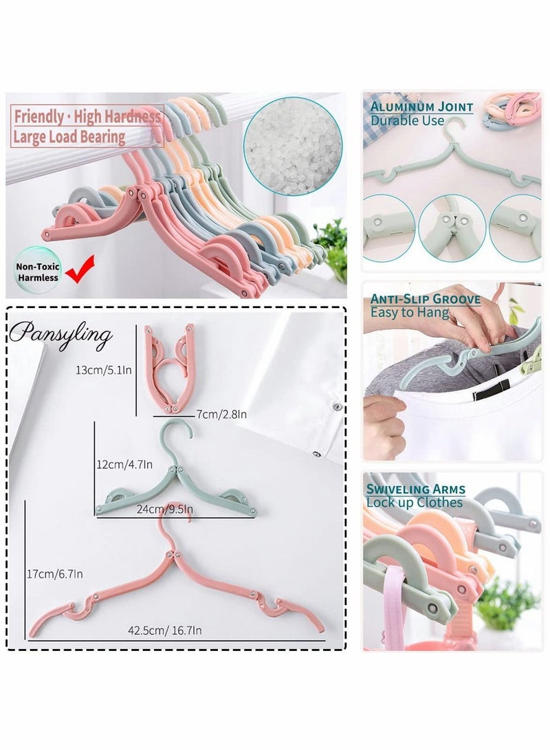 Y&D Foldable Travel Hangers - Portable Folding Collapsible Clothes Lightweight Accessories Drying Rack Dorm Hanger for School Home with Clothesline 8 Pcs - Image 2