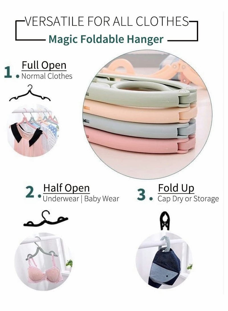 Y&D Foldable Travel Hangers - Portable Folding Collapsible Clothes Lightweight Accessories Drying Rack Dorm Hanger for School Home with Clothesline 8 Pcs - Image 3