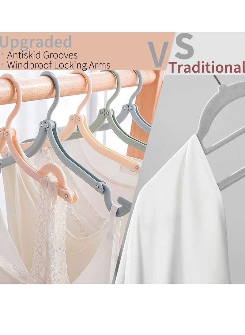 Y&D Foldable Travel Hangers - Portable Folding Collapsible Clothes Lightweight Accessories Drying Rack Dorm Hanger for School Home with Clothesline 8 Pcs - Image 4