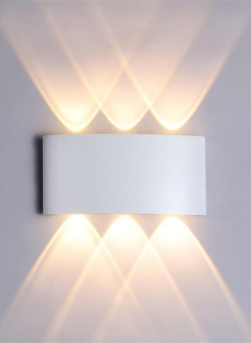 HUA QIANG WANG Modern Outdoor Aluminium Wall Lights 6.6 Inch, 6W LED Wall Sconce, Warm White 3000K, AC 85-265V, IP65 Waterproof Up and Down Wall Lamp for Deck Fence Balcony Garden Lighting - Image 1