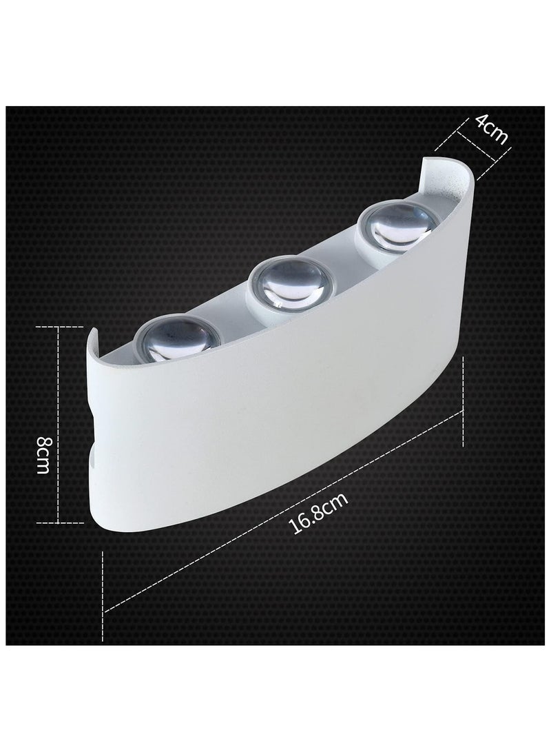 HUA QIANG WANG Modern Outdoor Aluminium Wall Lights 6.6 Inch, 6W LED Wall Sconce, Warm White 3000K, AC 85-265V, IP65 Waterproof Up and Down Wall Lamp for Deck Fence Balcony Garden Lighting - Image 4