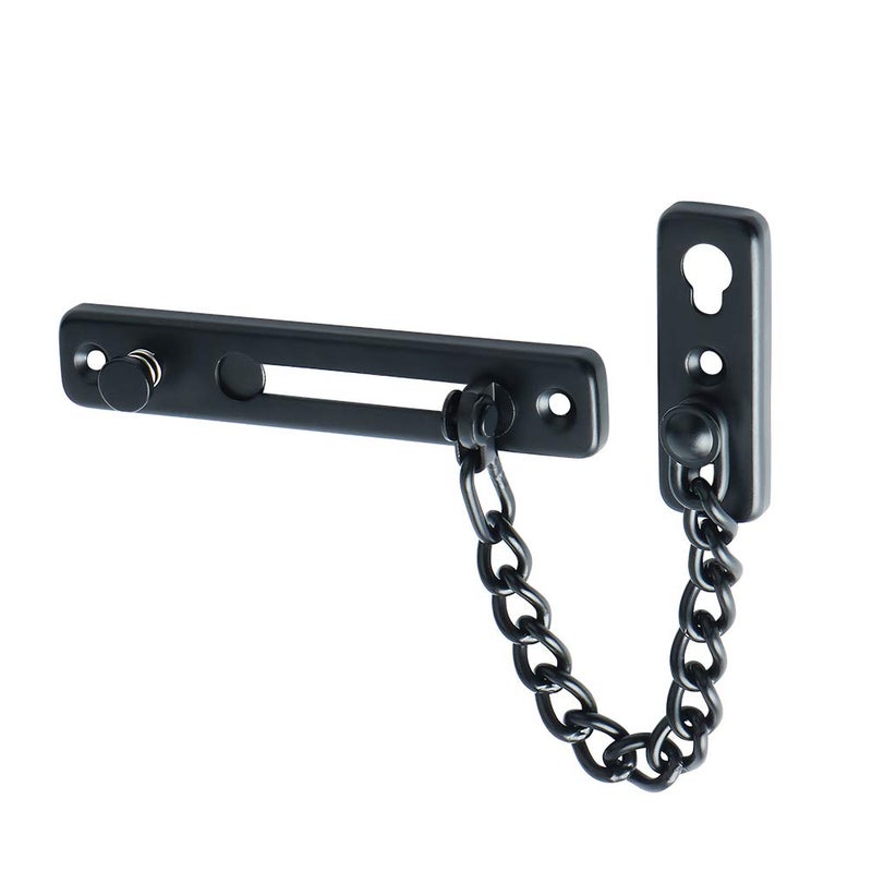 Alise Chain Door Guard Lock,Door Chain Locks with Safety Spring Anti-Theft Press Latch for Inside and Extra Front Door, Matte Black(1 Pack) - Image 1