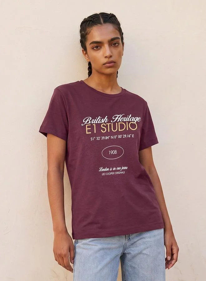 Lee Cooper Lee Cooper Relaxed Fit Cotton T-shirt with Logo Print