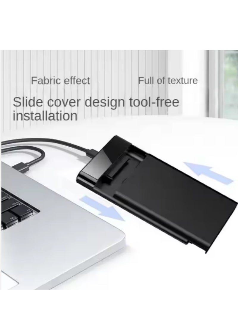 DUNISO - External Hard Drive Enclosure， 2.5 inch universal external hard drive, USB 3.0 push pull version, 5Gbps, supports mechanical and solid state drives，black - Image 1