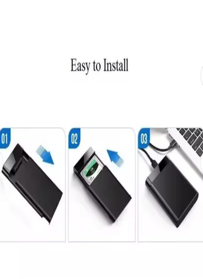 DUNISO - External Hard Drive Enclosure， 2.5 inch universal external hard drive, USB 3.0 push pull version, 5Gbps, supports mechanical and solid state drives，black - Image 1