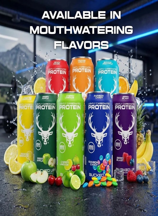 Bucked Up Lightly Carbonated Protein Soda - 25g Whey Isolate - RTD - Zero Sugar, Low Calorie, Caffeine Free, Sparkling Protein Soda - 473 ml flavored (Cherry Limeade) - Image 5