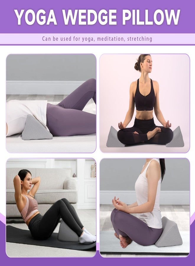 Zantle Small Wedge Pillow, Small Wedge Pillow for Sleeping, Foam Wedge for Yoga, Laptop, Memory Foam Positioning, Foam Pillow for Chair, Provide Support and Relieve Fatigue(Grey-17.7") - Image 5