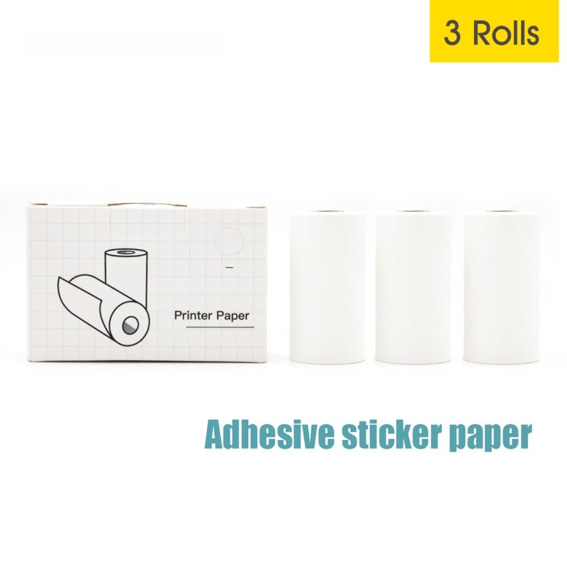 ورق الطباعة الحراري Paperang ملصق لاصق ورق طباعة حراري متوافق مع طابعة جيب Paperang P1/P1S/P2 57*30 مم (3 لفات) - Image 1