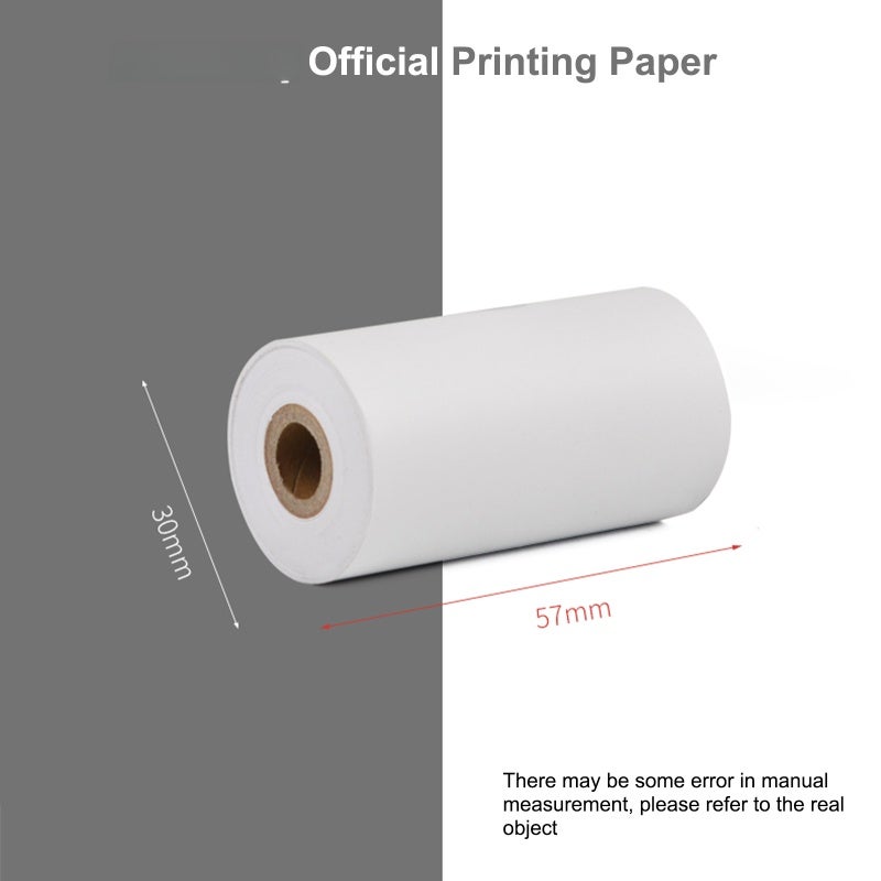 ورق الطباعة الحراري Paperang ملصق لاصق ورق طباعة حراري متوافق مع طابعة جيب Paperang P1/P1S/P2 57*30 مم (3 لفات) - Image 3