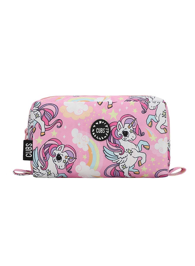 CUBS Unicorn & Rainbows Print Waterproof pencil case pouch with zip closure - Image 1