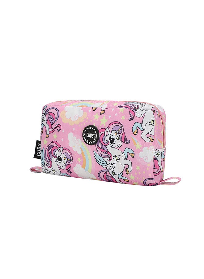 CUBS Unicorn & Rainbows Print Waterproof pencil case pouch with zip closure - Image 2