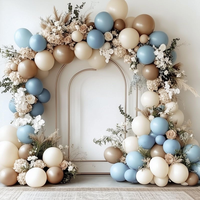 RUBFAC 129pcs Dusty Blue Balloons Different Sizes 18 12 10 5 Inch Latex Haze Blue Balloon Garland Arch for Party Decoration Birthday Wedding Engagements Anniversary Baby Shower Party Supplies - Image 5