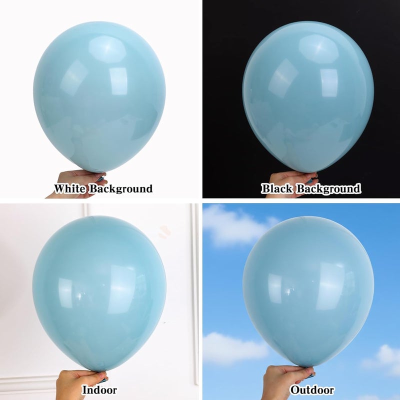 RUBFAC 129pcs Dusty Blue Balloons Different Sizes 18 12 10 5 Inch Latex Haze Blue Balloon Garland Arch for Party Decoration Birthday Wedding Engagements Anniversary Baby Shower Party Supplies - Image 3