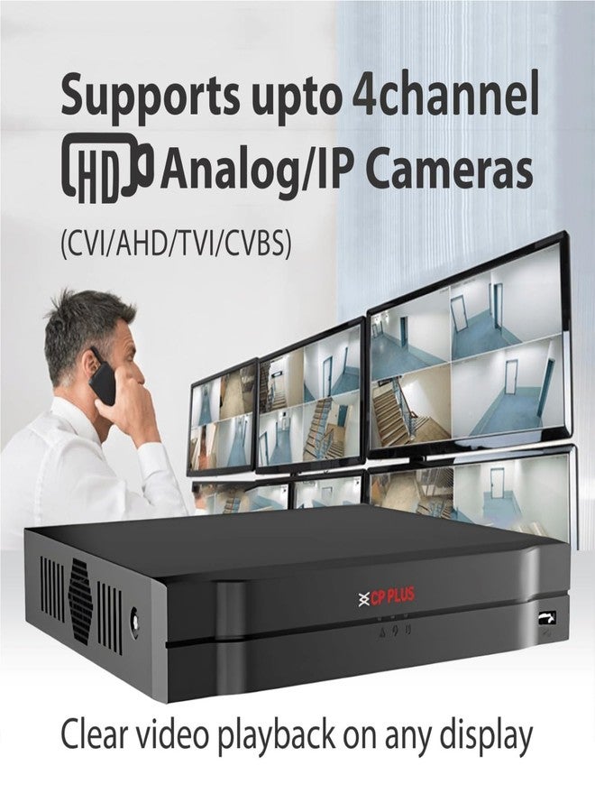 CP Plus 4Ch. Network Video Recorder, Max 80Mbps Network Bandwidth, Instastream/H.265/Smart H.264+, Up to 8MP Resolution, Support 1 SATA HDDs up to 8TB, 2 USB Ports(USB2.0) [CP-UNR-104F1] - Image 2
