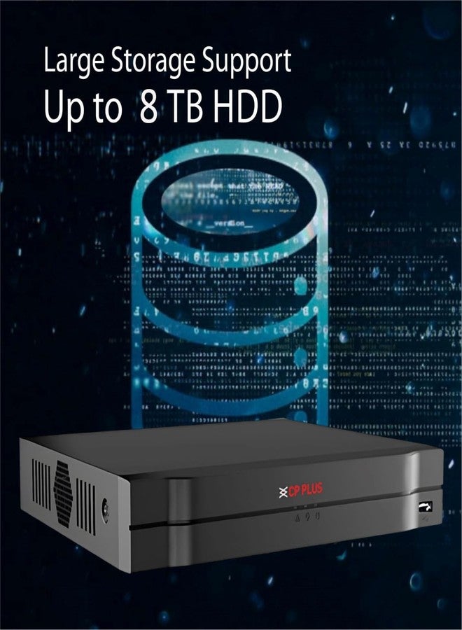 CP Plus 4Ch. Network Video Recorder, Max 80Mbps Network Bandwidth, Instastream/H.265/Smart H.264+, Up to 8MP Resolution, Support 1 SATA HDDs up to 8TB, 2 USB Ports(USB2.0) [CP-UNR-104F1] - Image 4