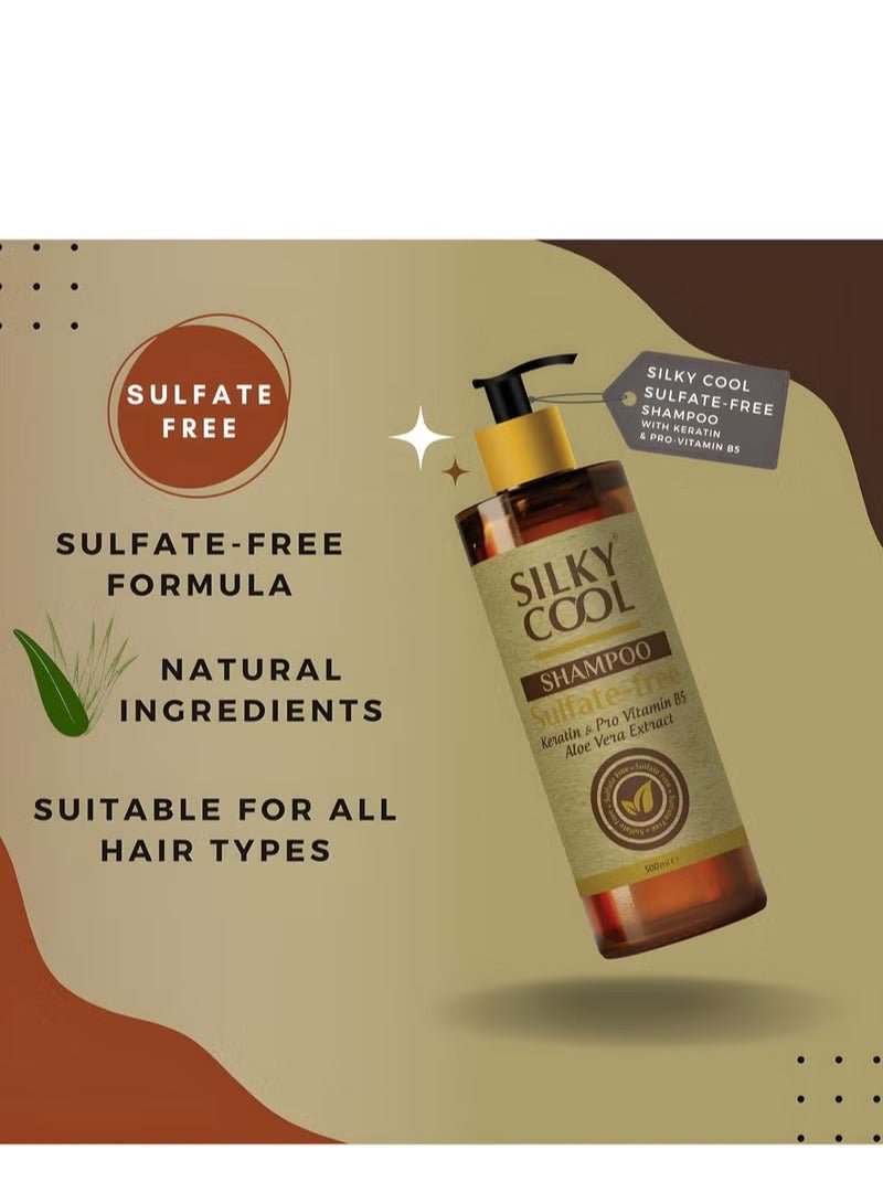 Silky Cool Hair Care Kit - Shampoo,Conditioner,Serum and Hair Mask Set - Image 4