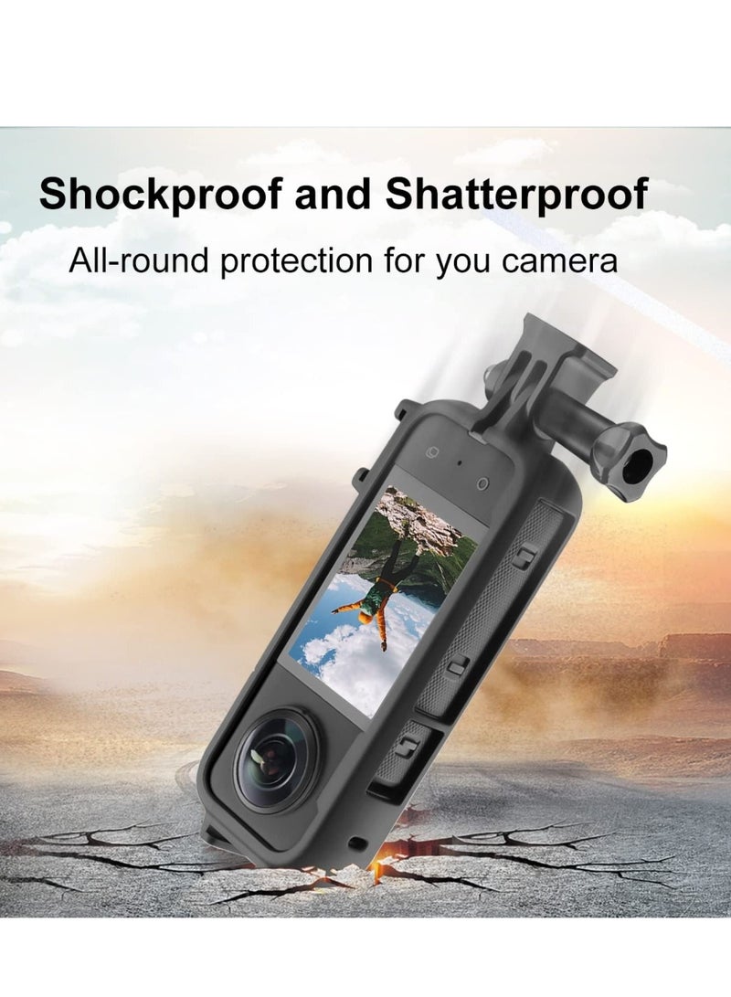 Anti-Scratch Anti-wear double Cold Shoe PC Plastic Protective Frame Compatible with Insta360 X3 Cover Case w/Adapter Mount Screw for Insta360 X3 Camera Border Housing Accessories  - Image 5